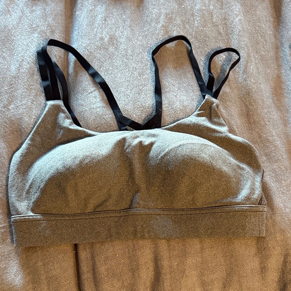 Under Armour Gray Sports Bra with Black Straps